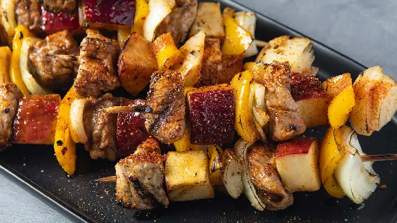 Honey Glazed Pork and Apple Skewers