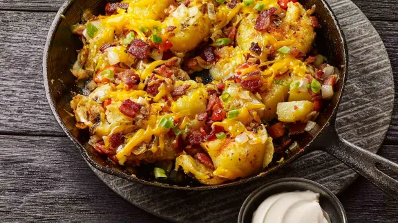 Grilled and Loaded Smashed Potatoes