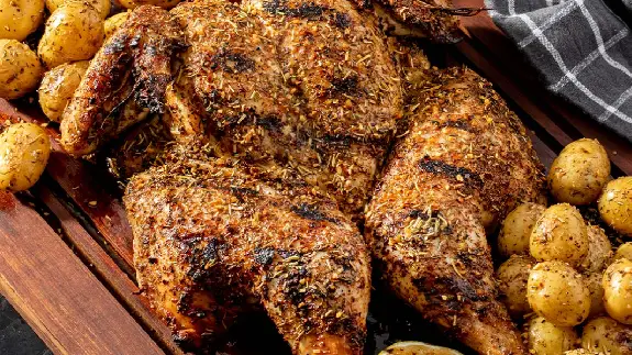Dijon Herb Spatchcock Chicken and Potatoes