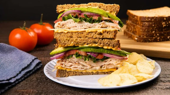 Turkey and Swiss Sandwiches with Creamy Mustard