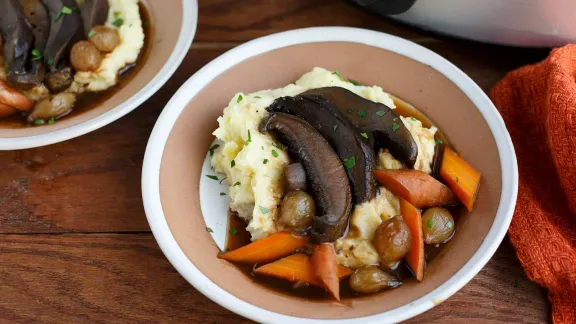 Slow Cooker Vegan Portobello Pot Roast