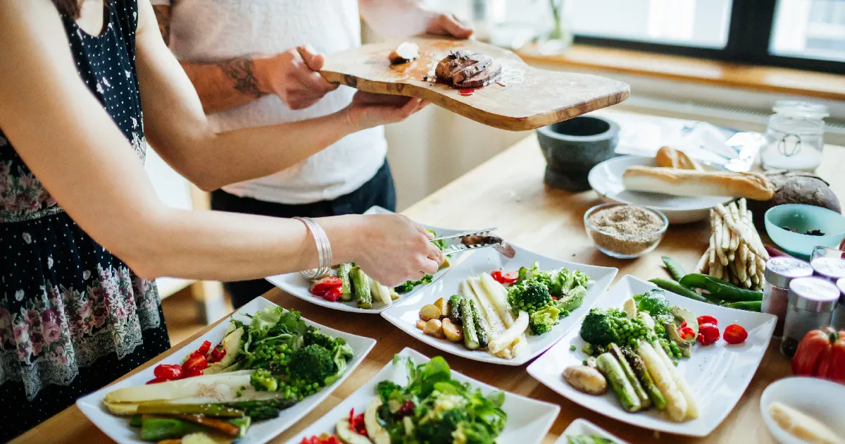 pumpkin crackers and dip on a table