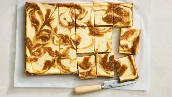 Carrot Cake Swirled Cream Cheese Bars