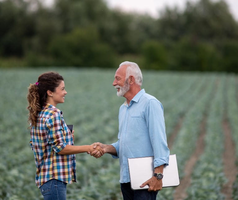working with the local farmers