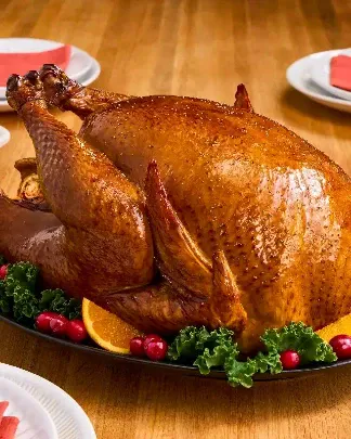 Roasted Thanksgiving turkey with cranberries and oranges