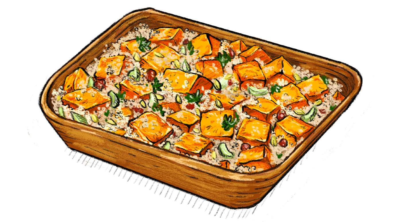 roasted squash and quinoa dressing