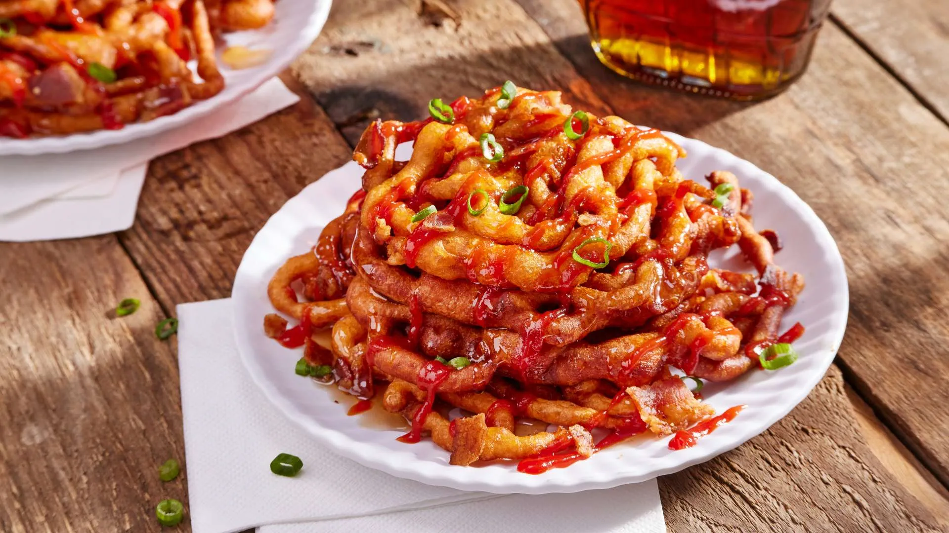 savoury ketchup funnel cake