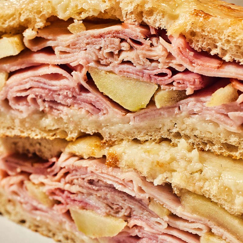 caramelized apple and ham croque monsieur