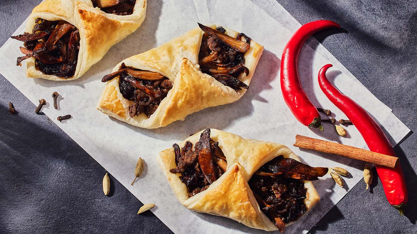 savory seeni sambol turnovers