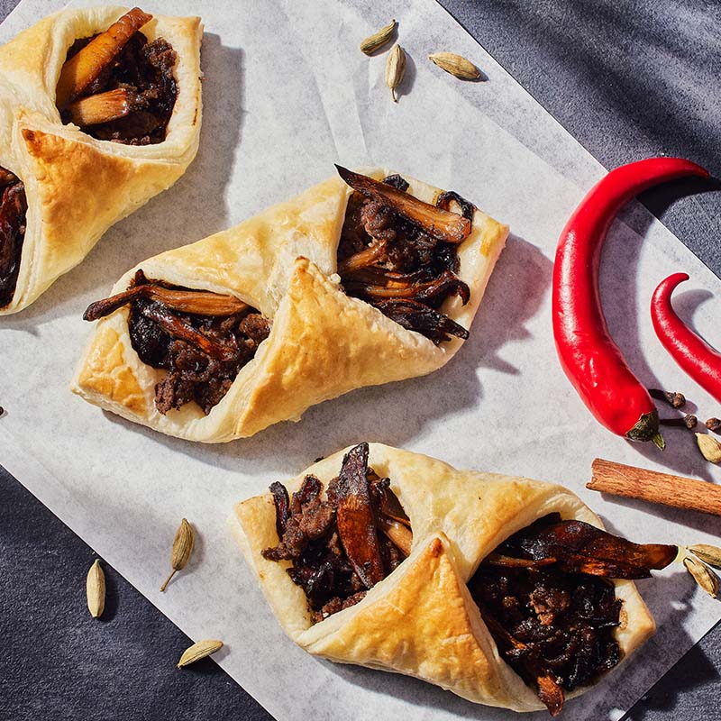 savory seeni sambol turnovers