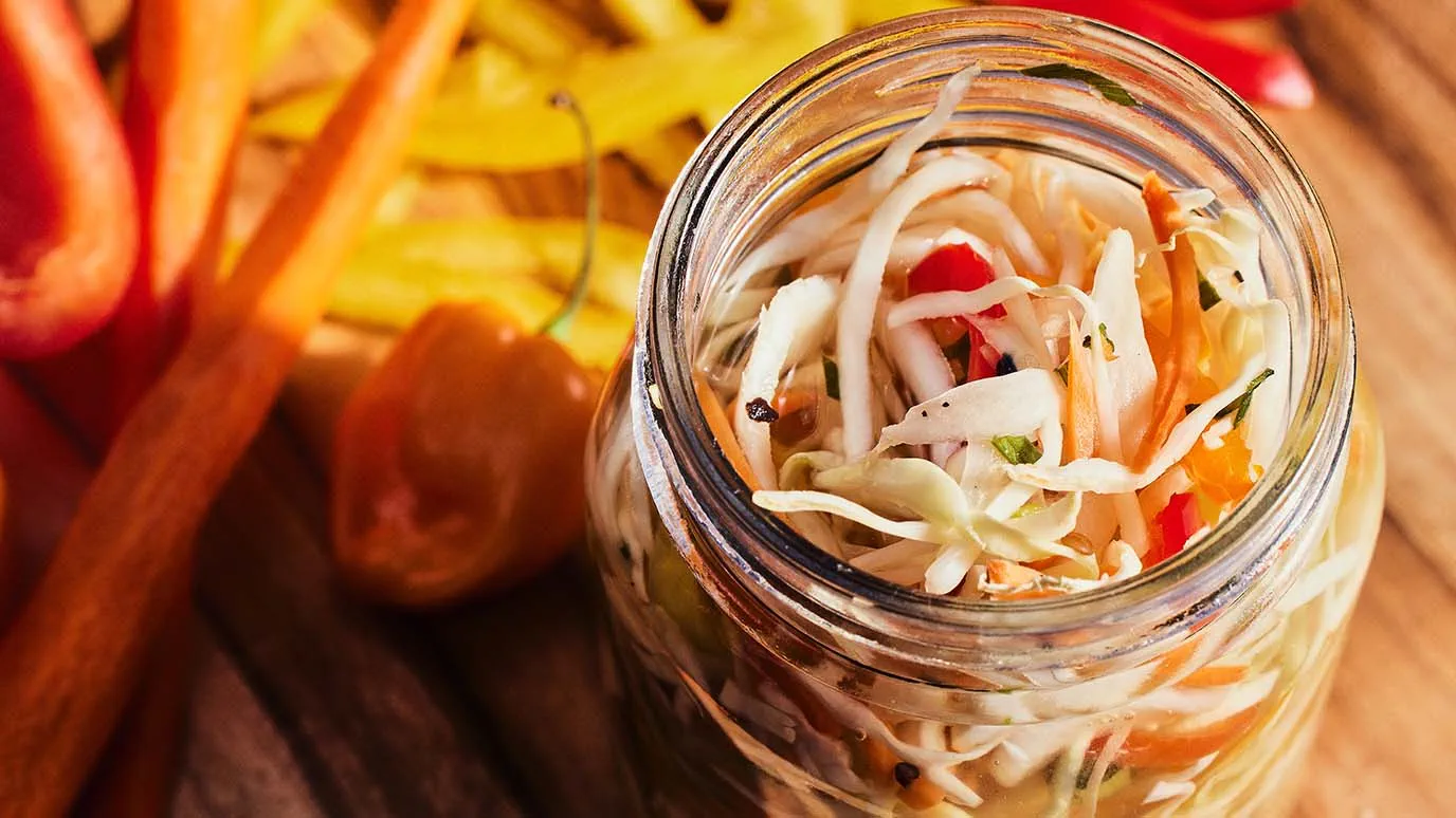 spicy mala inspired pikliz