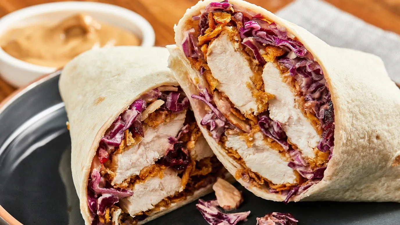air fryer sweet applewood chicken wraps
