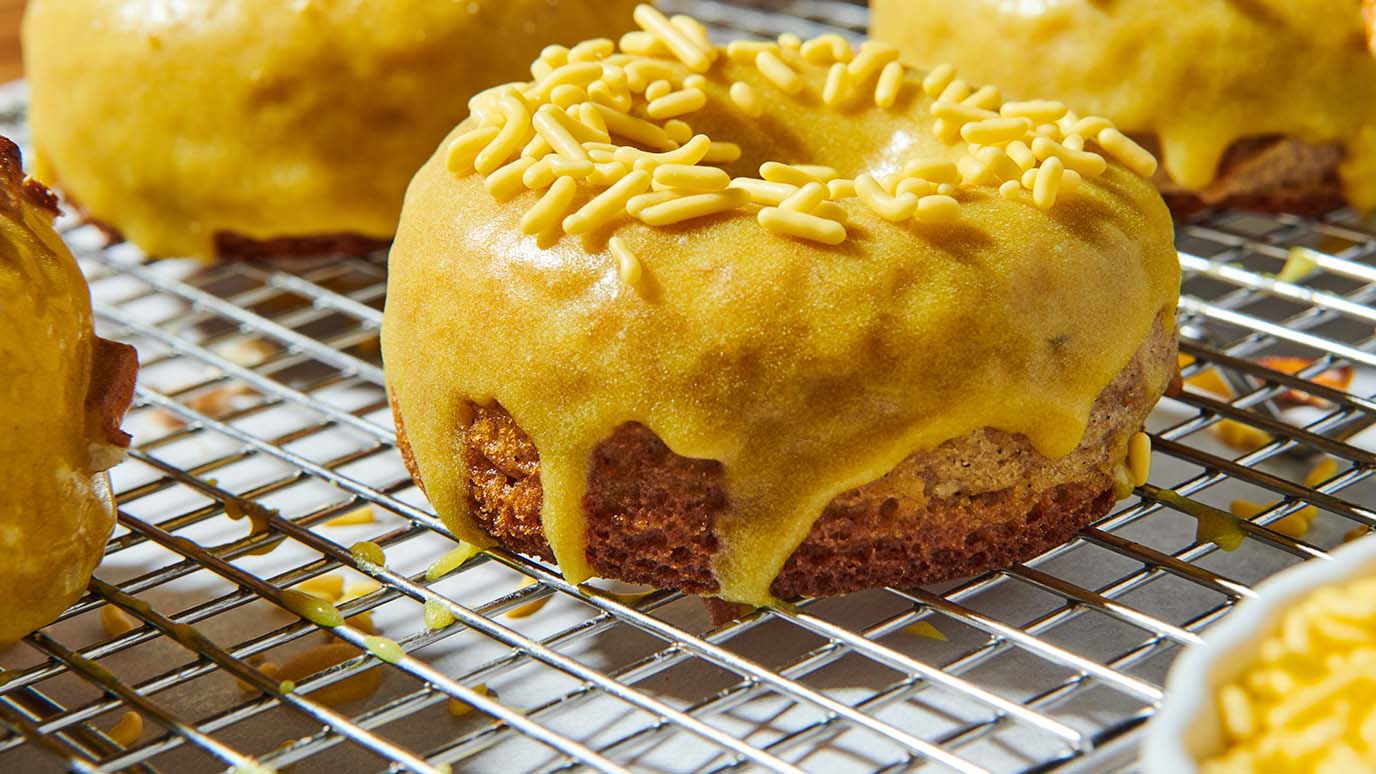 Mustard Glazed Cake Donuts