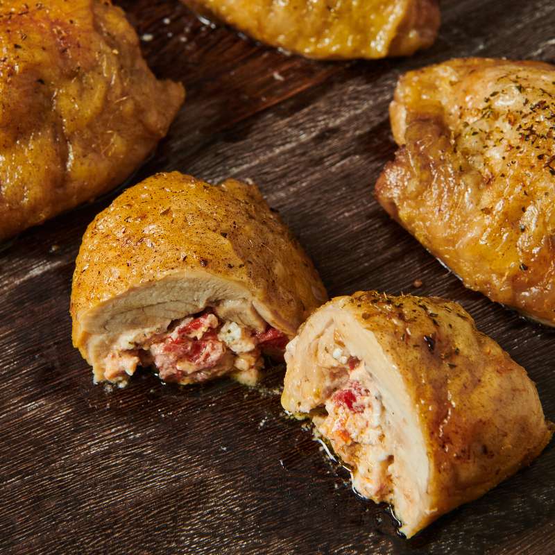 Hauts de cuisse de poulet farcis au chimichurri