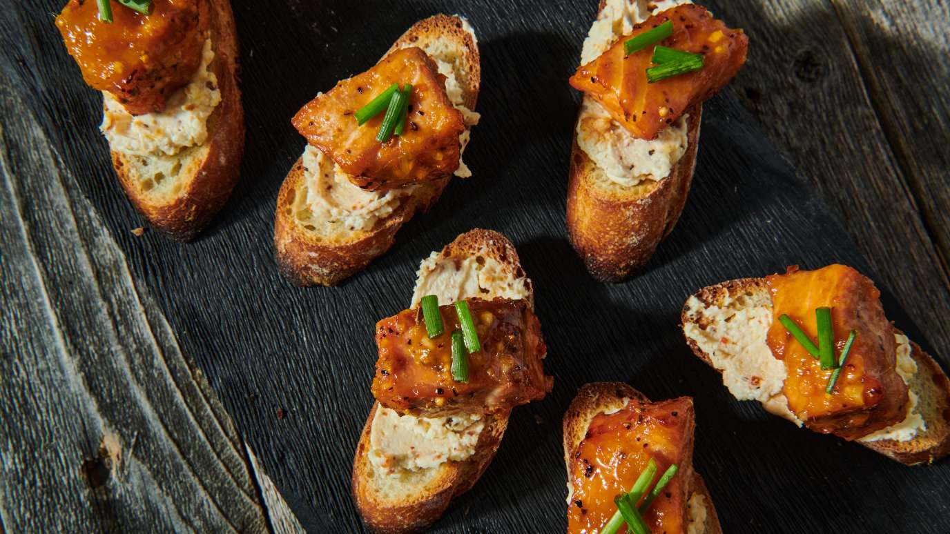 Bouchées de saumon caramélisé mangue et habanero