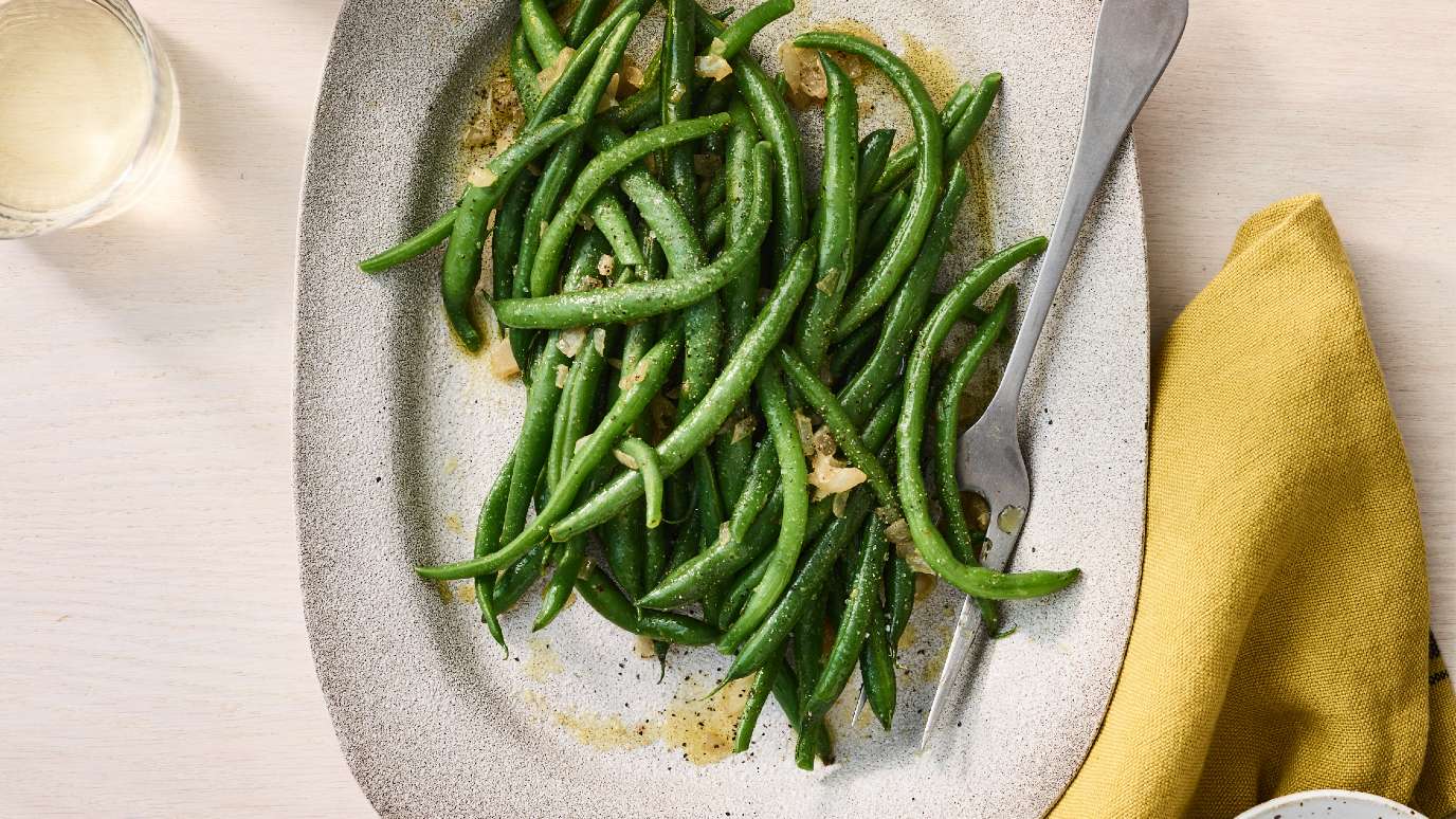 brown butter and garlic green beans