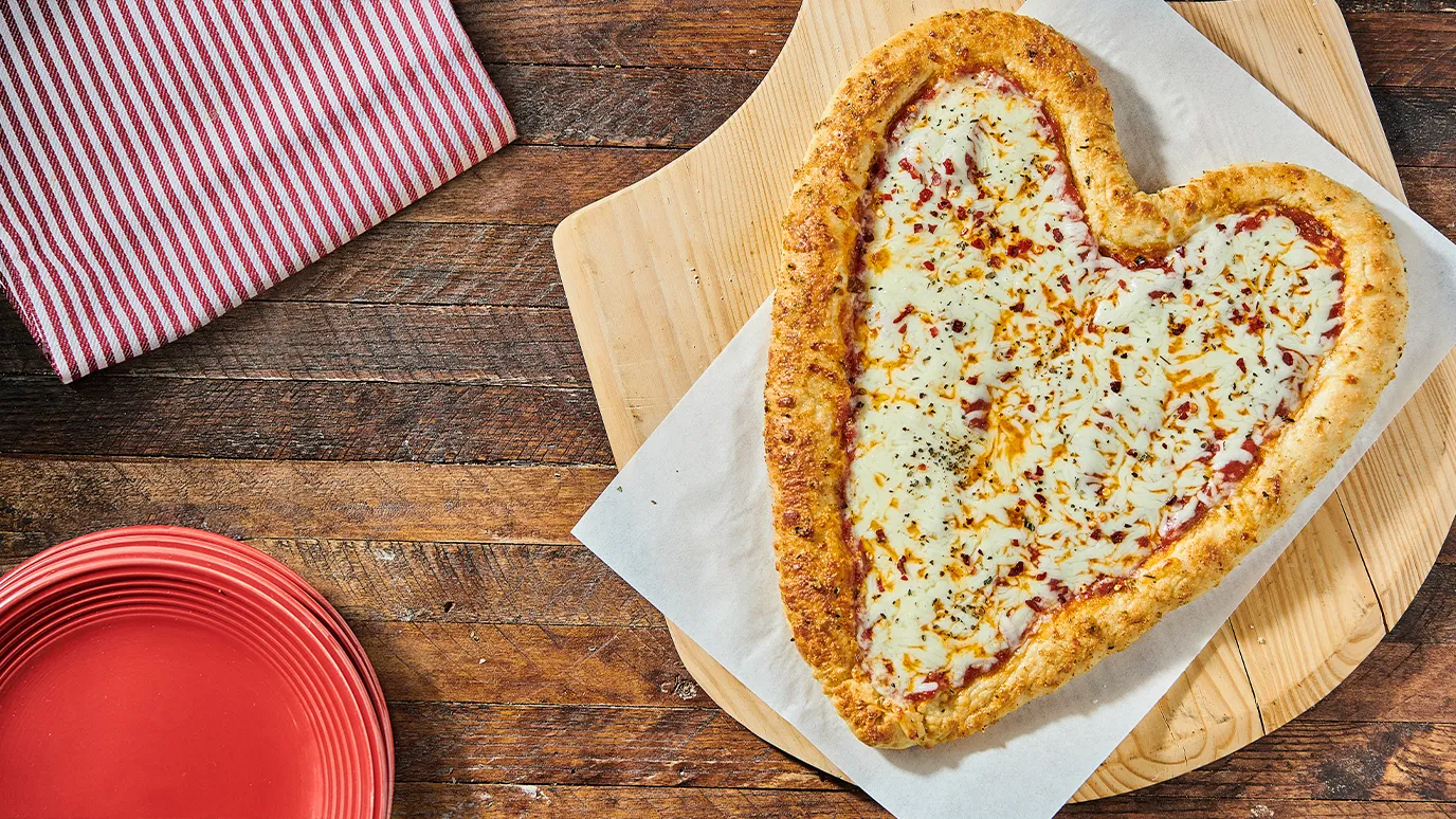 heart shaped pizza