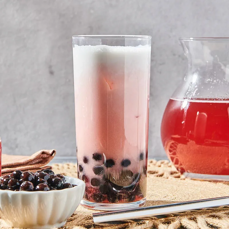 Strawberry Bubble Tea with Coconut Milk